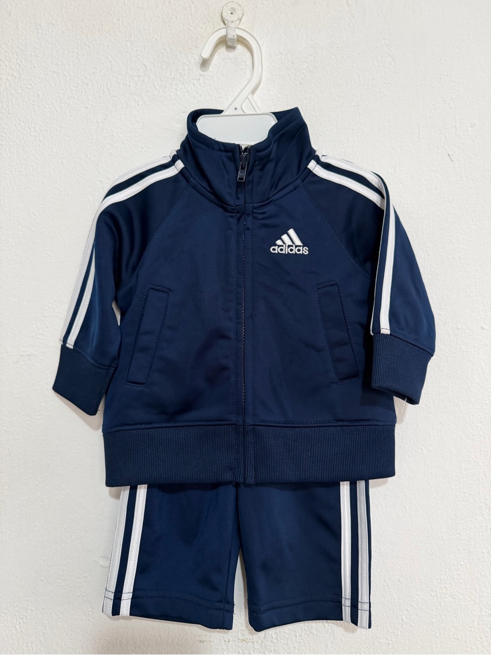 adidas Navy and White Toddler Track Jacket & Pants